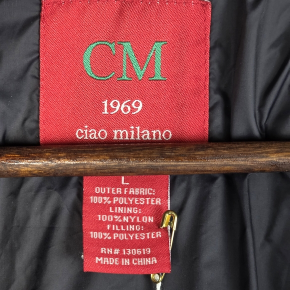 Ciao Milano 1969 CM Black Sequin Puffer Jacket – Size L - Picture 5 of 17